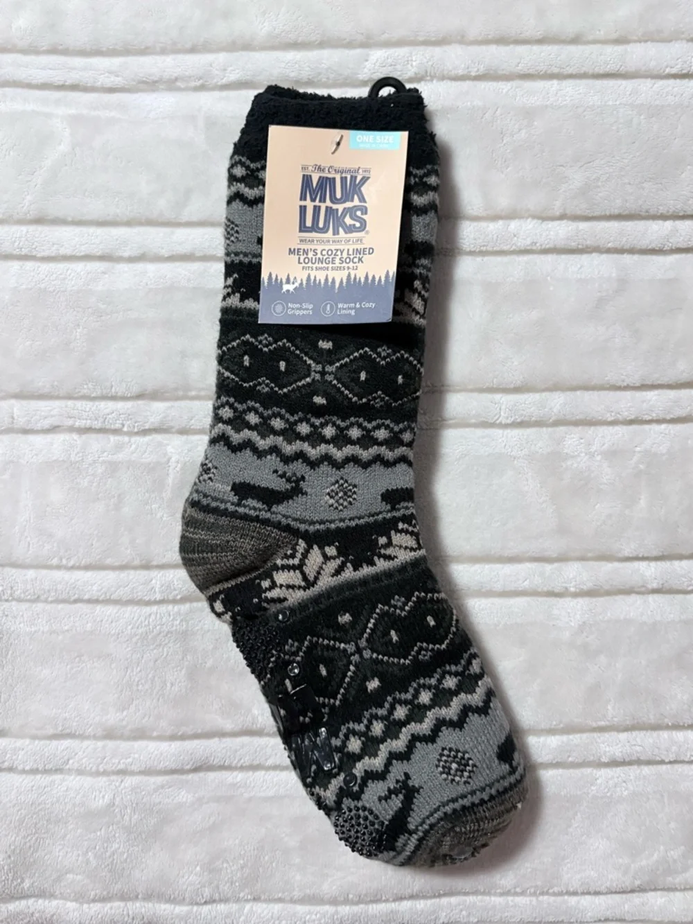 Muk Luks Men's Cozy Lined Lounge Socks NWT